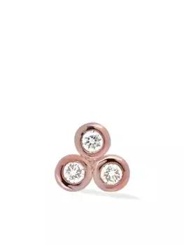 Серьга Trio из розового золота с бриллиантами Lark & Berry, розовый