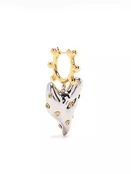 Серьга в форме сердца Vann Jewelry, серебряный