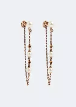 Серьги ALEXANDER MCQUEEN Pearl & Skull earrings, золотой