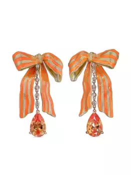 Серьги Bardot Bow из желтого золота с сапфирами и бриллиантами Anabela Chan, оранжевый