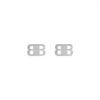 Серьги BB 2.0 XS BALENCIAGA, серебряный
