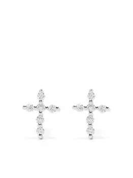 Серьги Big Cross из белого золота с бриллиантами Djula, серебяный