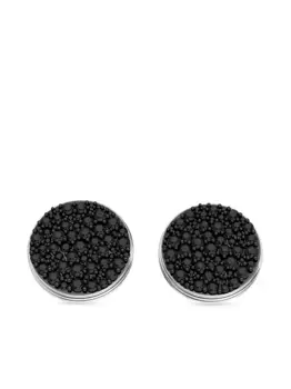 Серьги Black Caviar из белого золота с черными бриллиантами ALINKA, серебяный