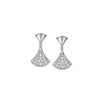 Серьги Bulgari Divas' dream из белого золота с бриллиантовым паве