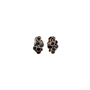 Серьги Chantecler из розового золота, бриллиантами и черной эмалью