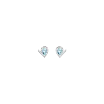 Серьги Chaumet Josphine aigrette из белого золота с аквамаринами и бриллиантами