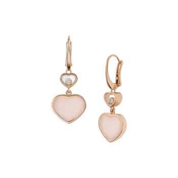 Серьги Chopard Happy Hearts - Серьги, розовое золото, бриллианты, розовый опал