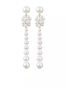 Серьги Colonna из переработанного желтого золота 14 карат с пресноводным жемчугом Sophie Bille Brahe, золотой