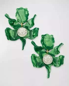Серьги Crystal Lily, Зеленый Лист Lele Sadoughi, цвет Leaf Green