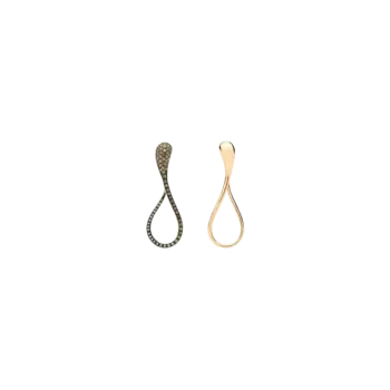 Серьги Dada Arrigoni Elika Mix&Match из розового золота с коричневыми бриллиантами