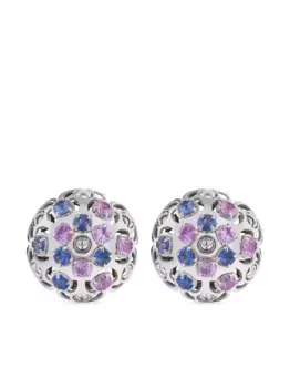 Серьги Damasco из белого золота с сапфирами Officina Bernardi, серебяный