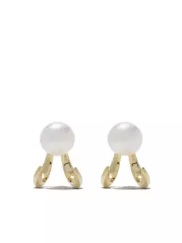 Серьги Danger Fang из желтого золота с жемчугом TASAKI, золотой