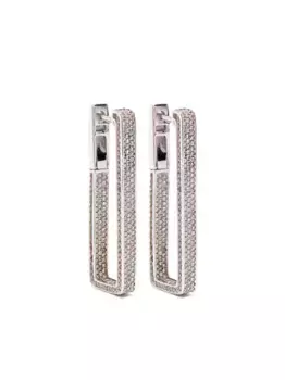 Серьги Deco Link из белого золота с бриллиантами SHAY, серебяный