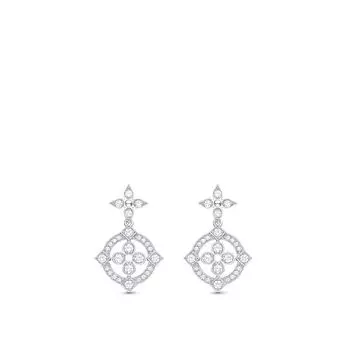 Серьги Dentelle, белое золото и бриллианты Louis Vuitton, серебряный