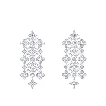Серьги Dentelle Masterpiece, белое золото и бриллианты Louis Vuitton, серебряный