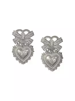 Серьги Devotion из белого золота с бриллиантами DOLCE & GABBANA, серебяный