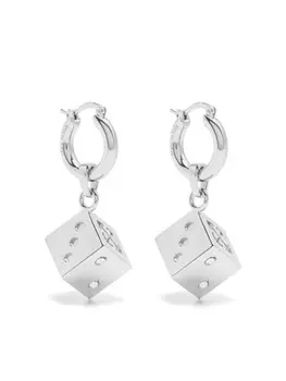 Серьги Dice Off-White, серебряный