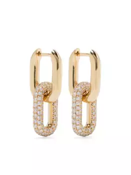Серьги Double Partial из желтого золота с бриллиантами SHAY, золотой