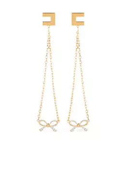 Серьги Elisabetta Franchi с бляшкой-логотипом, золотой