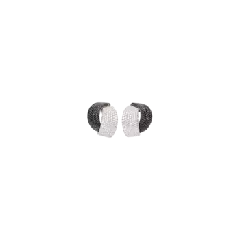 Серьги embrace из белого золота без родия, белых и черных бриллиантов. Vhernier