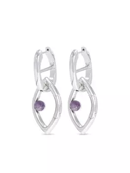Серьги Eye Opener Chain с аметистами Capsule Eleven, серебряный