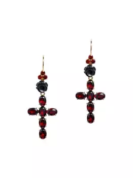 Серьги Family из желтого золота с гранатами DOLCE & GABBANA, золотой