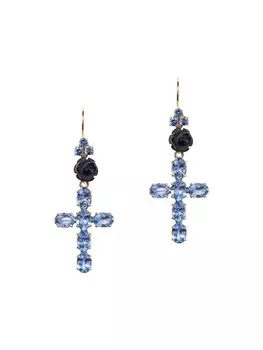 Серьги Family из желтого золота с сапфиром и жадеитом Dolce & Gabbana, золотой