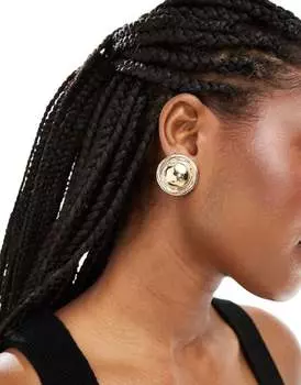 Серьги-гвоздики ASOS DESIGN круглой формы в винтажном стиле золотистого цвета