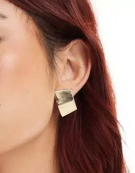 Серьги-гвоздики ASOS DESIGN угловатого дизайна в винтажном стиле золотистого цвета