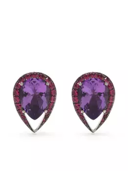 Серьги-гвоздики Aurora из белого золота с бриллиантами Shaun Leane, серебяный