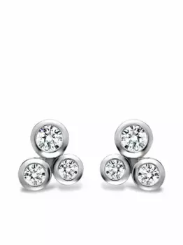 Серьги-гвоздики Bubbles из белого золота с бриллиантами Pragnell, серебяный