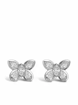 Серьги-гвоздики Butterfly из белого золота с бриллиантами Pragnell, серебяный