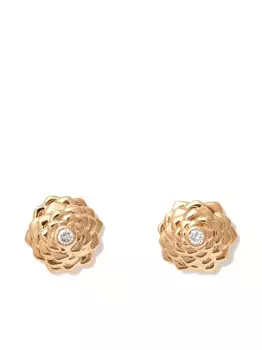 Серьги-гвоздики Camellia из желтого золота с бриллиантами Sydney Evan, золотой