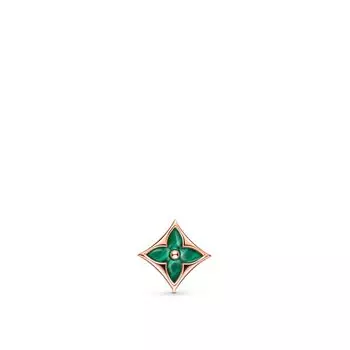 Серьги-гвоздики Color Blossom BB Star, розовое золото и малахит, 1 шт. Louis Vuitton, розовый