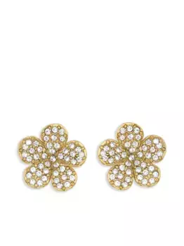 Серьги-гвоздики Crystal Flower Oscar de la Renta, золотой