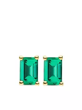 Серьги-гвоздики Eden из желтого золота с изумрудами VEYNOU, золотой
