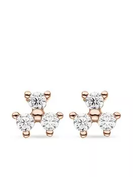 Серьги-гвоздики Fleur из розового золота с бриллиантами VEYNOU, розовый