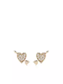 Серьги-гвоздики Heart and Arrow из желтого золота с бриллиантами Adina Reyter, золотой