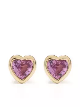 Серьги-гвоздики Heart из желтого золота с сапфиром Ef Collection, золотой