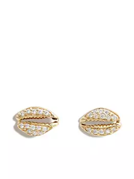 Серьги-гвоздики из желтого золота с бриллиантами Sydney Evan, золотой