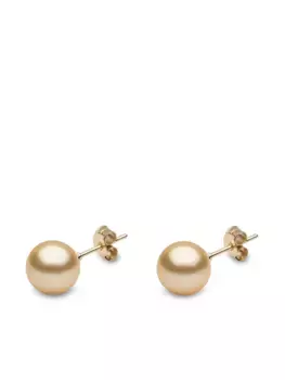 Серьги-гвоздики из желтого золота с жемчугом (9 мм) Yoko London, золотой