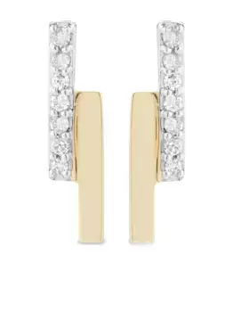 Серьги-гвоздики из желтого золота с бриллиантами Mateo, золотой