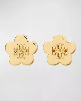 Серьги-гвоздики Kira Flower Tory Burch, цвет Tory Gold