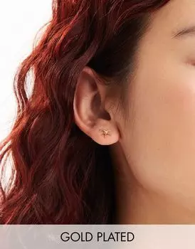 Серьги-гвоздики Lost Souls из нержавеющей стали с покрытием из 18-каратного золота в виде морских звезд