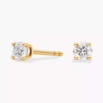 Серьги-гвоздики с бриллиантами из 14-каратного желтого золота (1/4 карата) Blue Nile