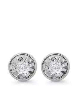 Серьги-гвоздики с бриллиантами Monica Vinader, серебряный