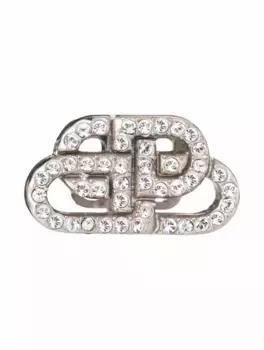 Серьги-гвоздики с логотипом BB Balenciaga, серебристый