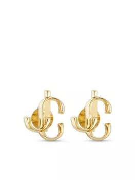 Серьги-гвоздики с логотипом Jimmy Choo, золотой