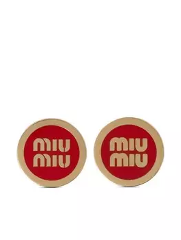 Серьги-гвоздики с логотипом Miu Miu, золотой