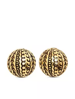 Серьги-гвоздики с монограммой Marc Jacobs, золотой